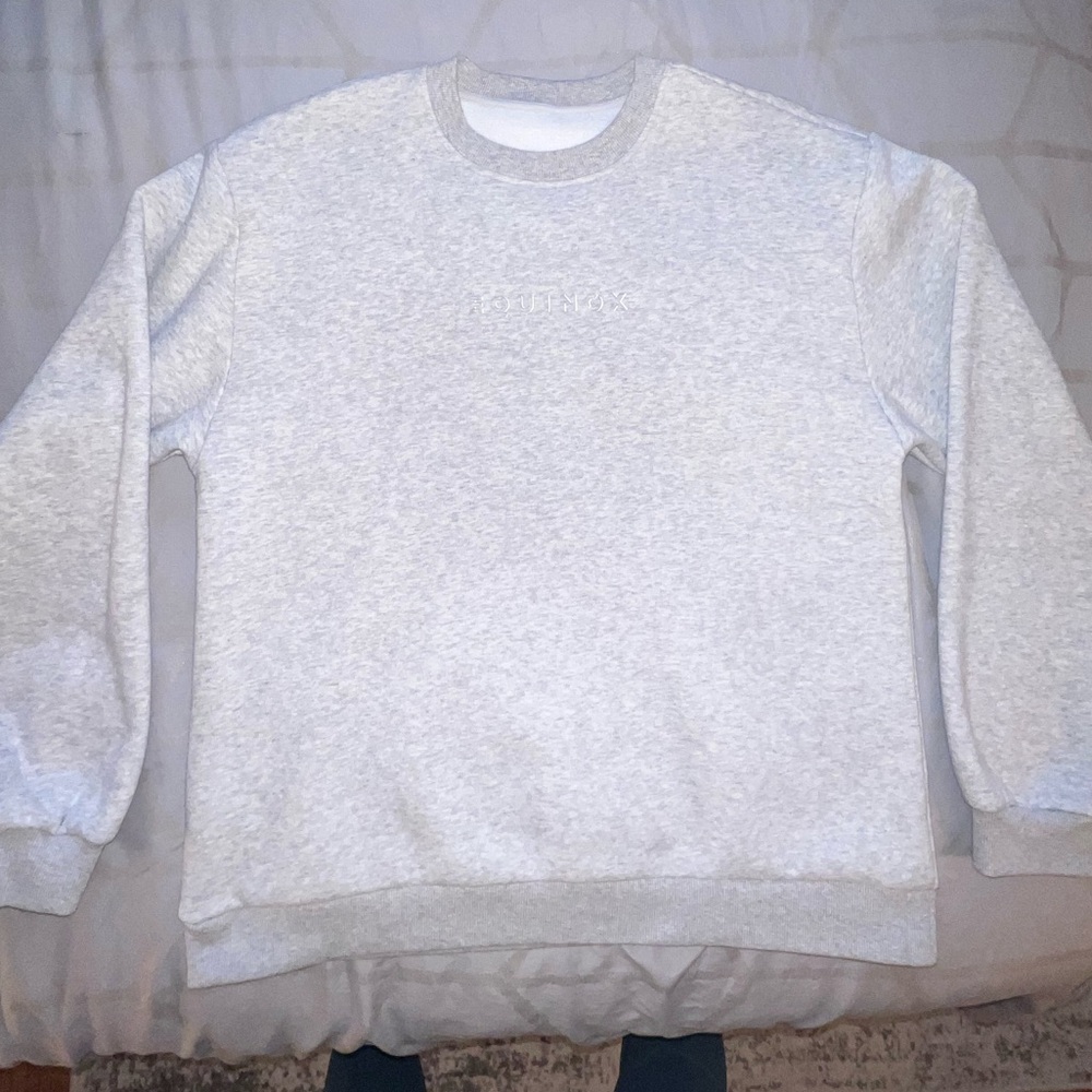 EQUINOX Oversized Unisex Crewneck Sweatshirt in Heather Grey Size M